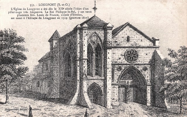 Longpont sur orge essonne la basilique notre dame gravure 1817