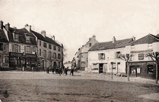 Longpont sur orge essonne la rue conduisant au mesnil cpa