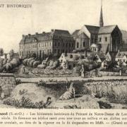 Longpont sur orge essonne le prieure et la basilique notre dame gravure