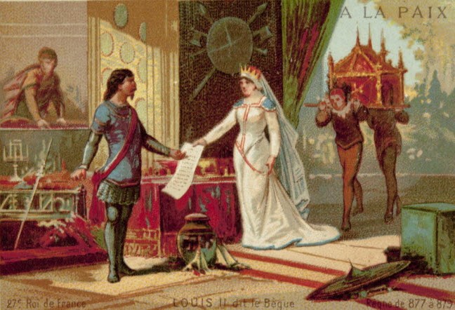 Louis II et la seconde épouse de son père, Richilde de Provence