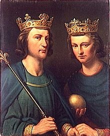 Louis III et Carloman, ses fils de sa première épouse, Ansgarde de Bourgogne