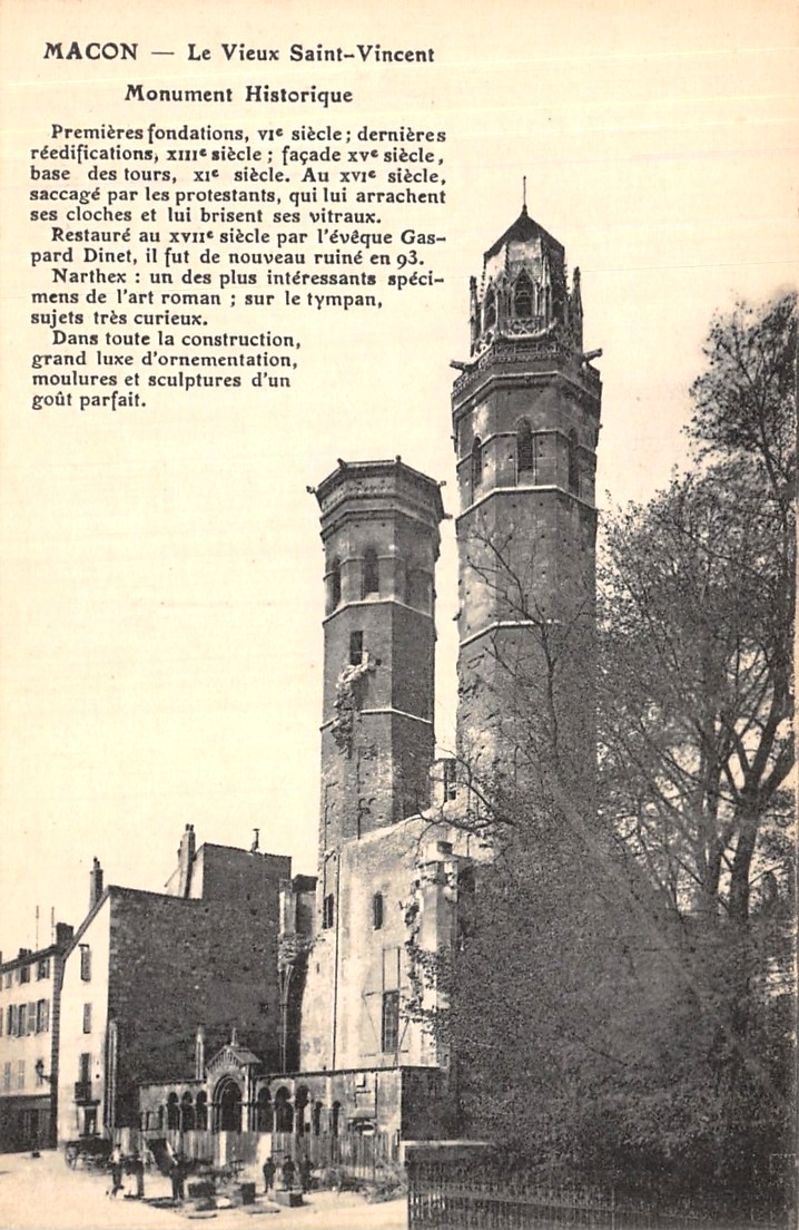 Mâcon (71) Eglise-cathédrale Vieux Saint-Vincent CPA