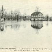 Maisons alfort val de marne crue de la seine 1910 cpa