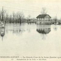 Maisons alfort val de marne crue de la seine 1910 cpa