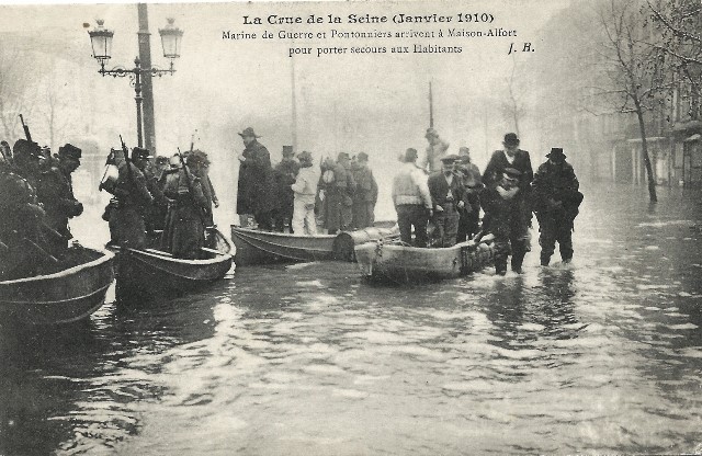 Maisons alfort val de marne crue de la seine 1910 cpa