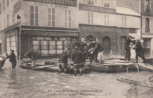 Maisons alfort val de marne crue de la seine 1910 cpa