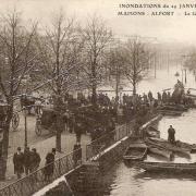 Maisons alfort val de marne crue de la seine 1910 cpa