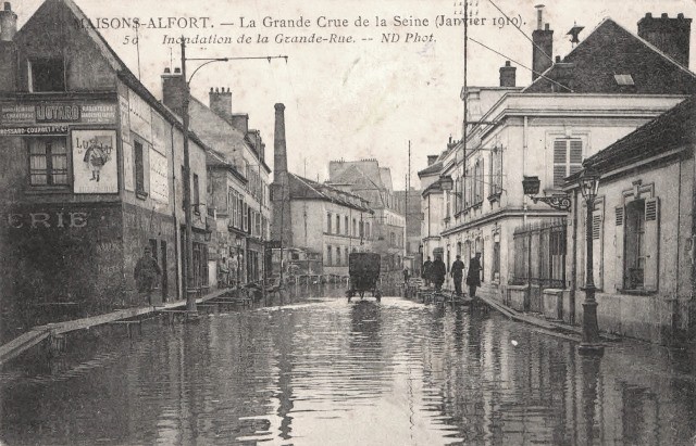 Maisons alfort val de marne crue de la seine 1910 cpa