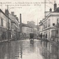 Maisons alfort val de marne crue de la seine 1910 cpa