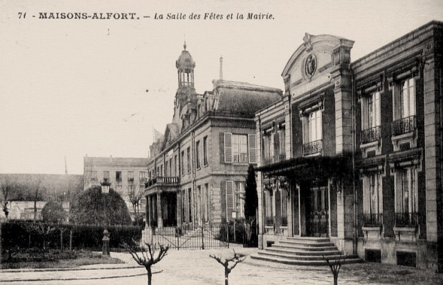 Maisons alfort val de marne l hotel de ville et la salle des fetes cpa