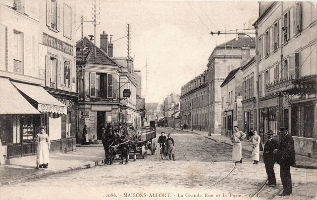 Maisons alfort val de marne la grande rue et la poste cpa