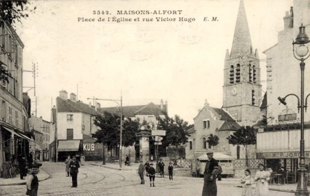 Maisons alfort val de marne la place de l eglise saint-rémi cpa