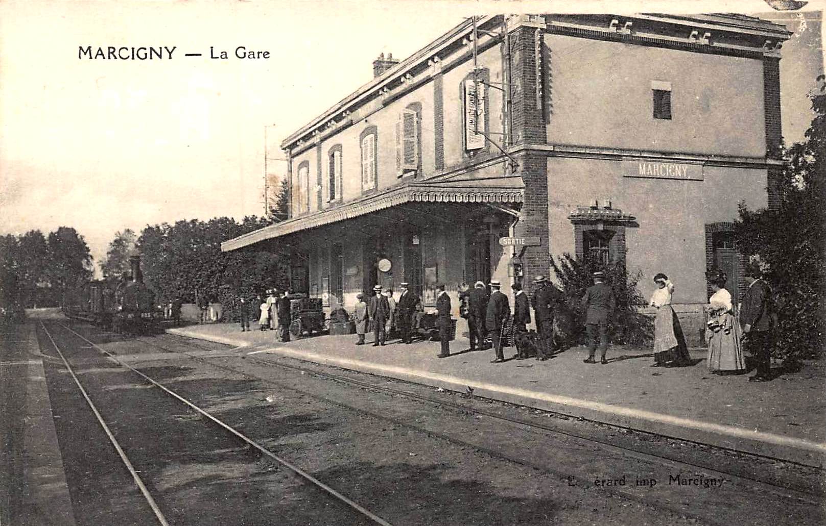 Marcigny (71) Gare CPA