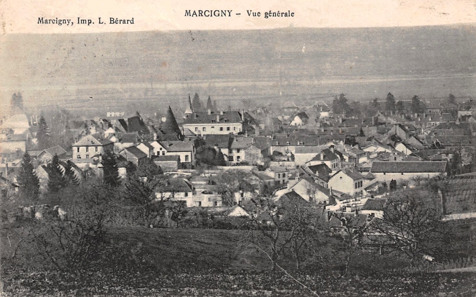 Marcigny (71) Vue générale CPA