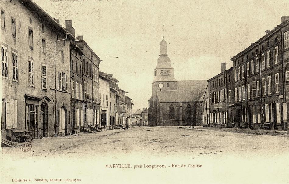 Marville (Meuse) La rue de l'église CPA