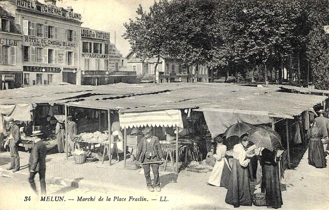 Melun seine et marne le marche de la place praslin cpa