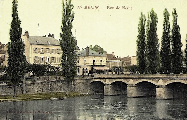 Melun seine et marne le pont de pierre cpa