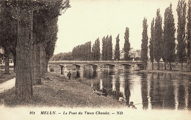 Melun seine et marne le pont du vieux chatelet ou pont aux fruits cpa