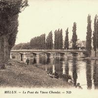 Melun seine et marne le pont du vieux chatelet ou pont aux fruits cpa