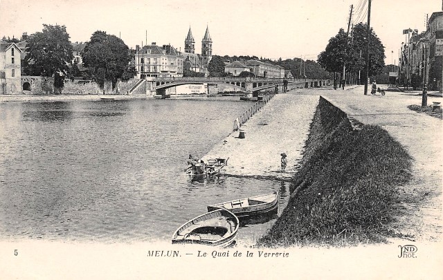 Melun seine et marne le quai de la verrerie cpa