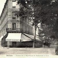 Les avenues de la République et de la gare en 1910 (cpa)