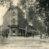 Les avenues de la gare et de Rodez (cpa)