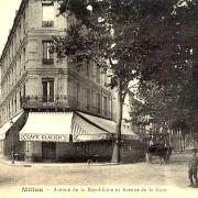 Millau (Aveyron) CPA avenue de la république et de la gare en 1910
