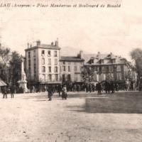 La place du Mandarous et le boulevard de Bonald en 1908 (cpa)
