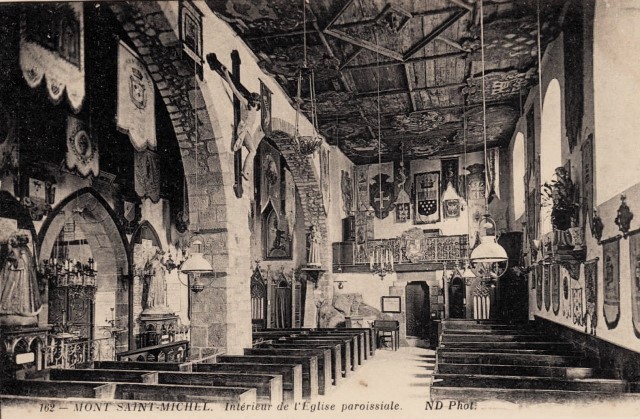 Mont saint michel manche l eglise saint pierre interieur cpa