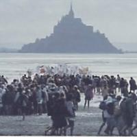 Mont saint michel manche la baie depart d un pelerinage cpa