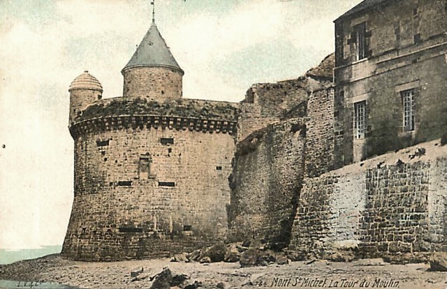 Mont saint michel manche le mont la tour du moulin cpa