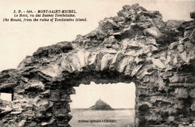 Mont saint michel manche le rocher de tombelaine les ruines CPA 