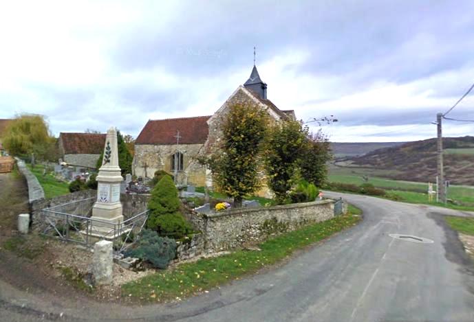 Montigny-les-Condé (Aisne) le cimetière et l'église Saint-Eloi