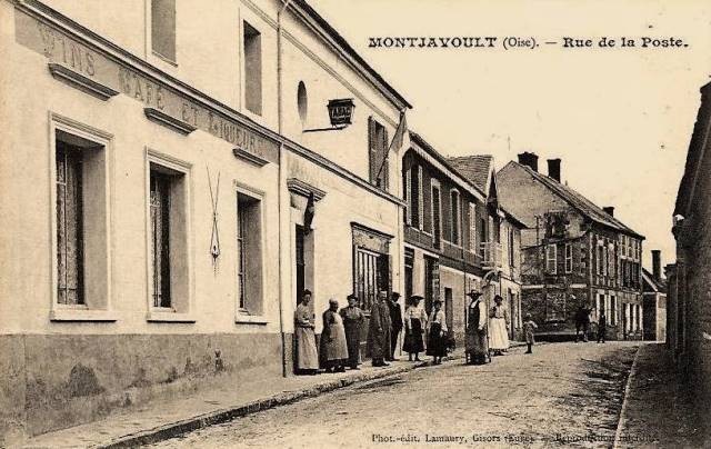 Montjavoult oise cpa grande rue poste