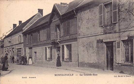 Montjavoult oise cpa grande rue poste et tabac