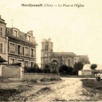 Montjavoult oise cpa place et eglise