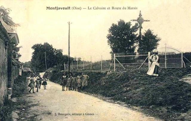 Montjavoult oise cpa route du marais