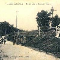 Montjavoult oise cpa route du marais