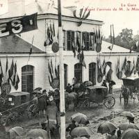 Montmédy (Meuse) la gare avant l'arrivée du ministre CPA