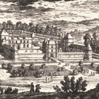 Montmirail (51) Le château de Tigecourt, gravure