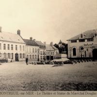 Montreuil pas de calais le theatre et la statue de douglas haig cpa