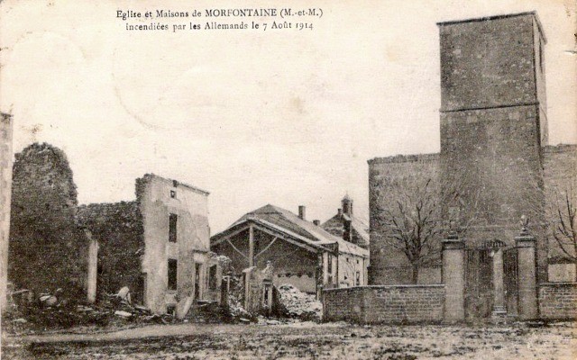 Morfontaine 54 incendie 1914 cpa