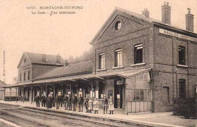 Mortagne du nord 59 la gare cpa