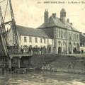 Mortagne du nord 59 la mairie l eglise et le pont cpa