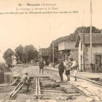 Mouzon (08) Gare en 1918 CPA