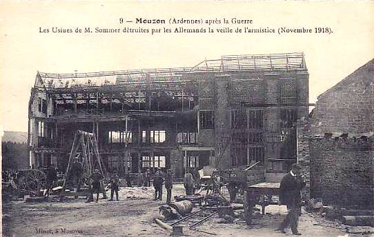 Mouzon (08) Usines Sommer 1918 CPA