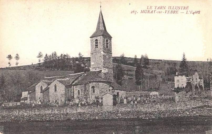 Murat-sur-Vèbre (Tarn) CPA Eglise et cimetière