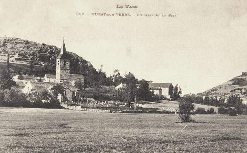 Murat-sur-Vèbre (Tarn) CPA Eglise de La Pise en 1906