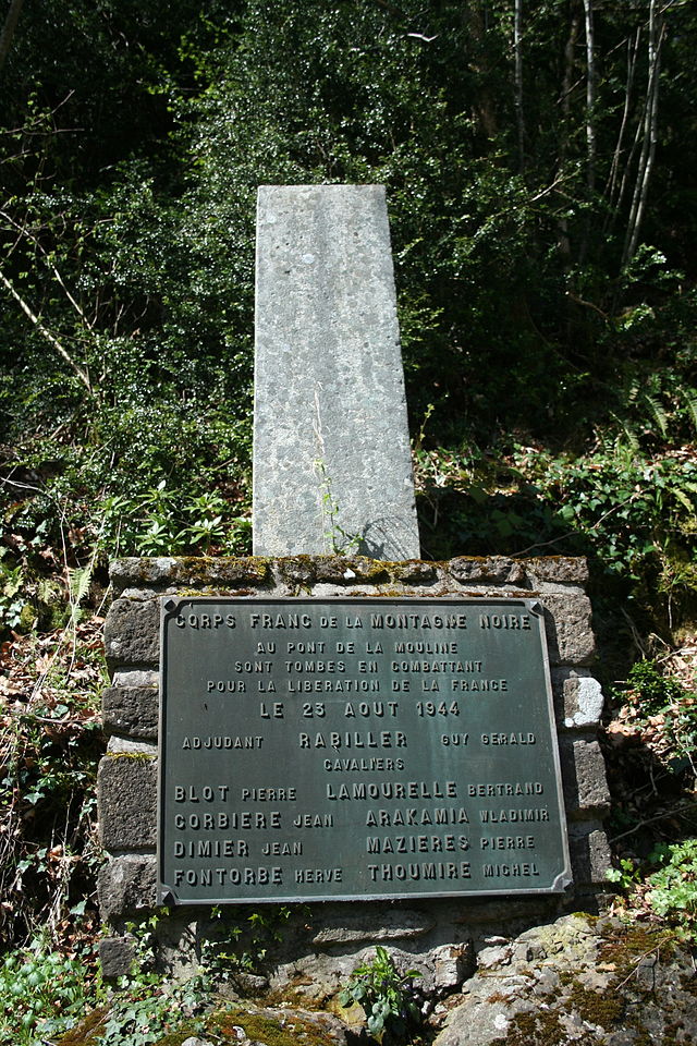 Murat-sur-Vèbre (Tarn) Mémorial du Pont Mouline