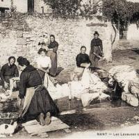 Les laveuses sur le Durzon (cpa)